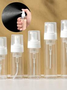 Bộ 5 chai xịt có thể nạp lại, hộp đựng bằng nhựa đa năng, chai xịt phun sương mịn cầm tay, thích hợp đựng nước rửa chén, dầu gội, kem dưỡng da, mẫu mỹ phẩm, chất lượng cao, dùng cho nhà bếp và phòng tắm, thiết kế thời trang. - Trong sáng - Xem 2