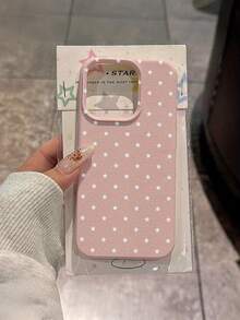 1pc Fashionable Minimalist Full-Screen White Star Polka Dot Painted Pattern Phone Case, Anti-Fall Anti-Scratch Anti-Fingerprint Leather Texture TPU Soft Shell Compatible With Apple 11/12/13/14/14Plus/15/15Plus/16/16Plus/7/8Plus/17/17Pro And Other Models, Protective Cover - Multicolor - View 5