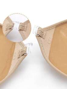 2 pares de almohadillas de sujetador de silicona invisible sin tirantes, con fuerte adhesivo que levanta y da un escote en V profundo, resistente al agua y al sudor, reutilizable y lavable, con un ajuste natural y sin marcas, ideal para vestidos sin espalda como vestidos de novia - Multicolor - Ver 4