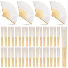 12-Pack Folding Paper Fans,Traditional Chinese Folding Fans, Folding Paper Fans, Small Cloth Fans, Retro-Style Folding Fans, Foldable Decorative Hand Fans, Handheld Chinese And Japanese Handicrafts, Suitable For Weddings, Proms, Party Gifts, DIY Decorations, Multi-Colored Folding Fans, Solid Color Fans, DIY Folding Fans, Party Decorations, Church Wedding Gifts. - 白色 - 查看 9