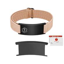 1 pieza Pulsera elástica médica personalizada de doble cara, adecuada para hombres, mujeres y unisex, con texto/foto/nombre grabado por láser, regalo personalizado para amigos, mamá, papá, novio, profesionales médicos - Anillo interior/exterior - Ver 5
