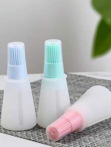 3pcs High Temperature Resistant, Silicone Oil Brush With Bottle, Kitchen Pancake Oil Brush, Barbecue Brush Without Shedding Hair - Multicolor - View 11
