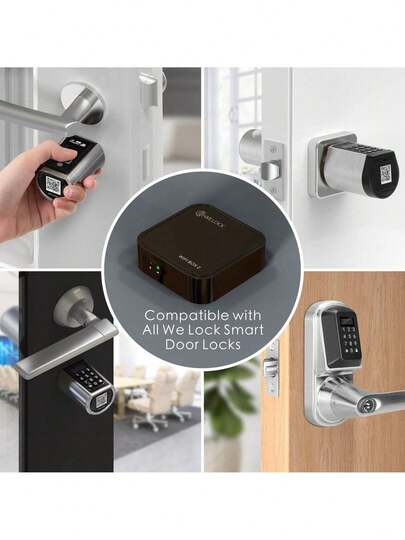 WE.LOCK WELOCK Smart Wi-Fibox Gateway-Designed For Use With Smart Door Locks, It Allows For Remote Control Via The App. The Gateway Supports Multiple Welock Door Lock Models-It's Easy To Set Up And Use, And Features Voice Control Compatible With Alexa.Smart Door Locks