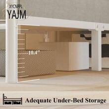Metal Platform Bed Frame, Classic Style Headboard And Footboard/Under Bed Storage/Mattress Foundation/No Box Spring Required/Easy Assembly - 白色 - 查看 3