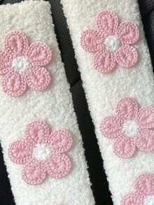 1pc/2pcs Embroidered Flower Car Seat Belt Covers, Soft Protective Shoulder Pads, Female Goddess Car Interior Decor - A - View 9