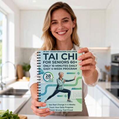 1pc Yoga Fitness Chair, Elderly Weight Loss Yoga Coil Book, Seated Exercise, Gentle Movements, Fitness Guide, Fitness Handbook, Chair Aerobics, Elderly Yoga, Weight Management