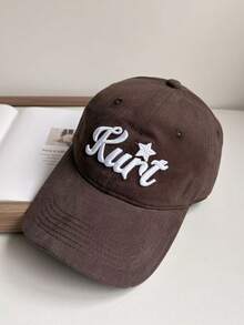 1顶字母刺绣软顶棒球帽，男女通用学生朋友复古休闲可调节后扣帽。透气水洗户外旅行徒步必备帽，节日礼物。 - Rurt棒球帽 - 查看 7