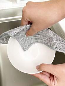 50 piezas/paquete Paños de limpieza de microfibra reutilizables, 20 piezas/10 piezas/5 piezas, de doble cara, adecuados para la limpieza de la cocina durante todo el año - Cuadrado - Ver 4