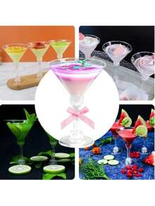 1/5/10/20个装 5盎司优雅马提尼酒杯，适用于鸡尾酒、香槟和甜点，可重复使用的派对杯，是婚礼、情人节和其他场合的理想之选（香槟杯、葡萄酒杯、塑料杯、鸡尾酒杯、生日杯） - 查看 8