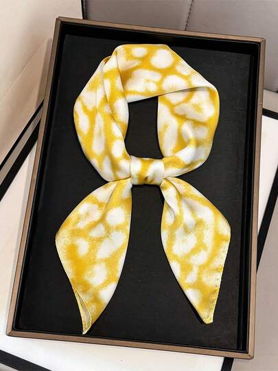 1pc Leopard Print Square Scarf All Season Wraps Suitable For Daily Outings Travel Wedding Party Bandana Suitable For Casualwear, Headband, Headwrap, Outdoor Sun Protection Accessory To Complement Your Style,Beach,Holiday,Accessories