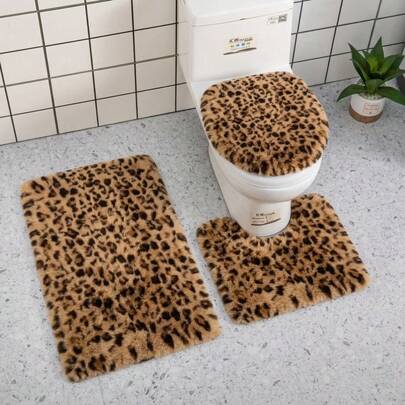 1pc Round Leopard Print Faux Fur Rug, Love & Healing Bedroom Decor, Small Rug, Carpet, Home Decor, Living Room Rug, Living Room Small Rug, Bedroom Rug, Living Room Home Decor, Outdoor Rug, Washable Rug