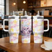 1 cốc giữ nhiệt dung tích lớn có tay cầm hiệu Disney, in hình thiên thần dễ thương, cốc thép không gỉ cách nhiệt chân không kèm ống hút, 1200ml, đóng hộp có mã chống hàng giả. - Angie - Xem 8