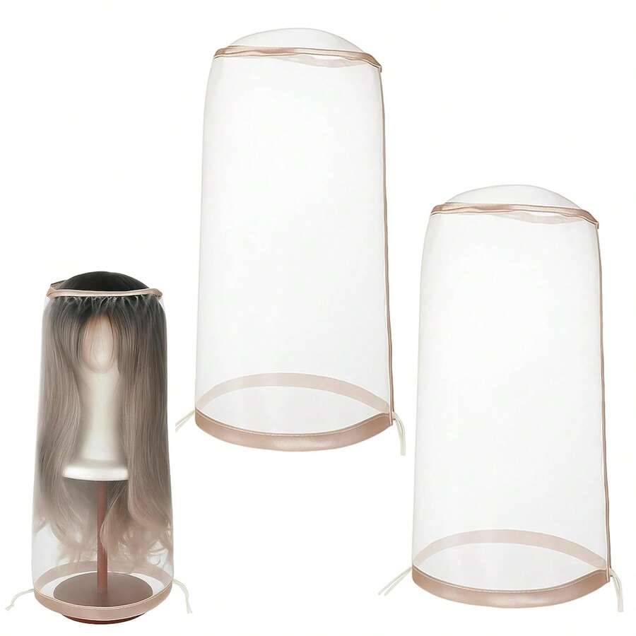 2 chiếc mũ bảo vệ tóc giả, dùng để bảo vệ đầu ma-nơ-canh đội tóc giả khỏi bụi bẩn. - Xem 1