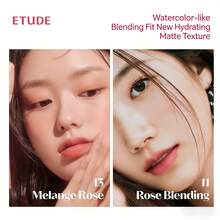 伊蒂之屋 (ETUDE) 定妆唇釉 - 水彩哑光唇釉，保湿防晕染配方，防水，持久显色，韩国纯素认证，柔焦液体唇膏 - 11 Rose Blending - 查看 2