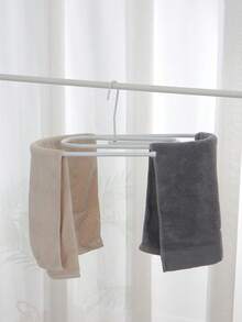 1 chiếc móc treo quần áo hình xoắn ốc oval bằng kim loại màu trắng, giá phơi đồ treo tường ban công dùng để treo chăn, ga trải giường. - Xem 5