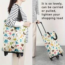 1个二合一折叠牛津布购物袋 - 大容量高品质便携包 - 适用于露营/商务/送货 - 彩色 - 查看 2