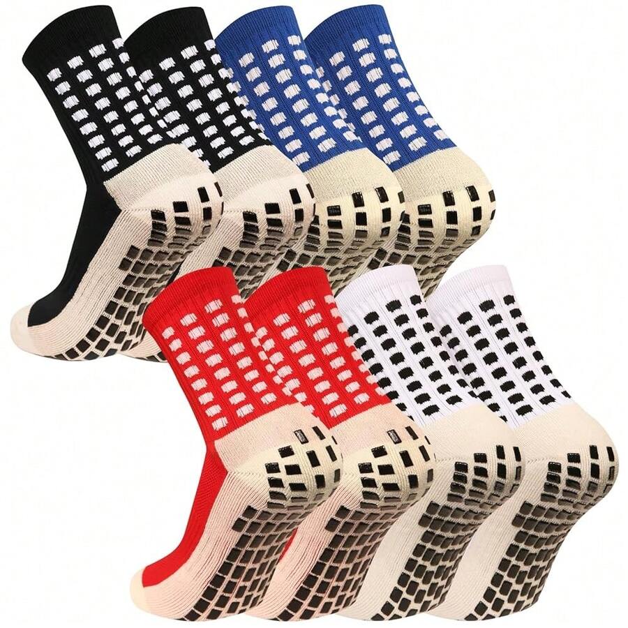 Men's Grip Soccer Socks Anti Slip Athletic Socks Non Slip Football Basketball Socks With Grip Pads2/4/6 - Color1 - View 1