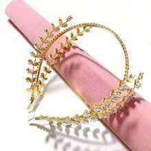 1pc Rhinestone Gold Bridal Headpiece, Suitable For Wedding, Banquet, Party - Gold - View 5