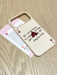 励志名言红桃手机壳，精细仿皮纹理，触感细腻亲肤，有效防止指纹和油脂，简约设计，扑克牌元素，小众高端，治愈系名言 - 白色 - 查看 4