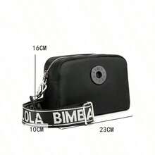 Bimba Y L – Nylon Crossbody Bag, Lightweight, Casual Shoulder Bag With Round Logo Detail, Adjustable Strap For Women, Ideal For Daily Use And Travel. - 象牙 - 查看 3