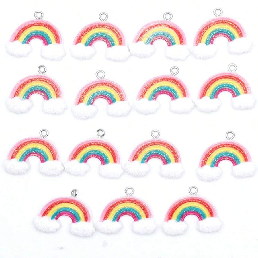 树脂仿真彩虹吊坠 DIY 耳环项链钥匙扣饰品配件 - 彩色 - 查看 1