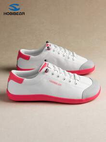 Minimalist Slip-On Canvas Shoes Without Soles, Unisex, Flat, Wide Width - White Rose Red - View 3