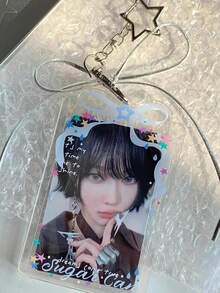 1 chiếc hộp đựng thẻ acrylic hình ngôi sao và nơ, có tính thẩm mỹ cao, hình hạt đậu tình yêu, nhỏ gọn, 3 inch, dùng để bảo vệ thẻ và giấy tờ. - Nhiều màu - Xem 4