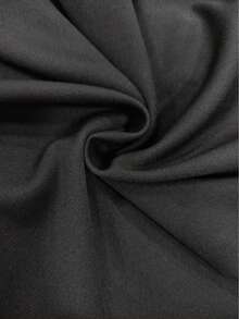 Women's Mid-Length Solid Color Elegant Ruffle Slit Vacation Casual Fitted Dress, Spring/Summer Black - Black - View 7