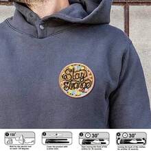 1片格子图案英文短语熨烫刺绣贴片，熨烫刺绣装饰，布料工艺缝纫刺绣贴片，适用于男士帽子、服装、牛仔裤、夹克 - A - 查看 4