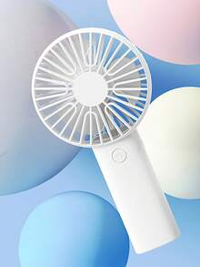 2pcs/Set Handheld Mini USB Rechargeable Fan With Phone Holder, Portable Desktop Small Fan, Essential For Festivals - Two White Ones - View 3