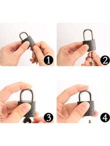 Medium-Sized Padlock With 3 Identical Keys, Suitable For Lockers, School Lockers, Toolboxes, And Gym Lockers. Color: Black. - A - View 3