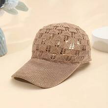 Women's Breathable Mesh Baseball Cap - Adjustable, Lightweight And Fashionable Hollow Design Sun Hat - A - View 3