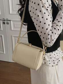 小众高端时尚奢华小方包，女士春季新款手提包/单肩包，时尚百搭盒包 - 白色 - 查看 3