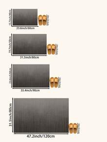 1 Stück dunkelgrauer geometrischer Muster Fußmatte, minimalistisches modernes Design, rutschfeste Gummi-Matte, Badezimmermatte, saugfähig & wasserdicht, geeignet für Badezimmer, Küche und Eingangsbereich - Grau - Übersicht 2