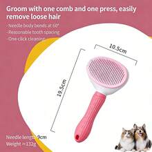 Bàn chải chải lông cho chó và mèo – Chức năng một nút bấm: loại bỏ lông, massage và làm sạch lông rụng – Nhẹ nhàng, không gây hư hại cho lông. - Nhiều màu - Xem 8