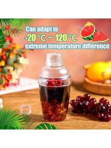 1pc Plastic Cocktail Shaker With Measurement Scale And Filter, Transparent Mixing Cup With Plastic Stirrer Top, Bar Mixing Tool For Tea, Coffee, Bubble Tea, Milk - View 7