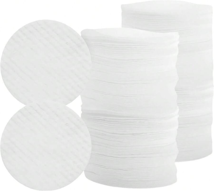 100 Pcs White Soft Facial Pads Round Shape Face Cleansing Pads, Disposable Non-Woven Fabric, For Makeup Removing Blending And Skin Toner Applying Cotton Balls And Swabs, 236 Inches - trắng - Xem 1