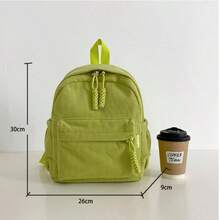 Women's Small Velvet Backpack, Stylish, Solid Color (Without Keychain) - Green - View 2