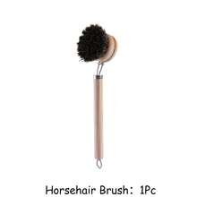 1pc Replaceable Head Wooden Handle Dish Brush, Multi-Functional Natural Bristle Kitchen Cleaning Brush For Bowls, Plates, Pots - Detachable Cleaning Brush - View 11