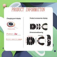 AXH Estimulador muscular inalámbrico recargable por USB, entrenador de músculos abdominales ABS, moldeador corporal, entrenador de glúteos, unisex - Negro - Ver 3