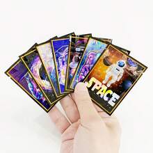 100 piezas de bolsas de Mylar holográficas láser reutilizables a prueba de olores para almacenamiento de 1g, bolsas con cierre zip planas mini, bolsas de Mylar impermeables con ventana para empaque - Multicolor - Ver 5