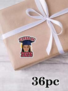 8/16/36pc Custom Personalized Graduation Commemorative Cup Sticker,Customized 2026 Graduation Stickers,Custom Photo & Text,Perfect Graduation Party Supplies, Ideal For High School/College Graduates, Graduation Ceremonies & Parties Tableware ,Can Be Used For Special Items, Stationery, Water Cups, Tableware And Books, Graduation Season Party Decorations,Graduation Gift - Multicolor - View 7
