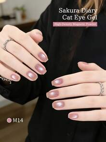 XEIJAYI 1瓶10毫升粉色猫眼磁性凝胶指甲油，UV/LED灯固化，可卸除，夏季女士礼物 - 粉色 - 查看 3