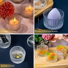 16 Piece Votive Candle Holders With Lids Tealight Candle Holders In Bulk Glass Small For Table Centerpiece Wedding Home Decor 2.68'' X 1.65'' Clear - Clear - View 4