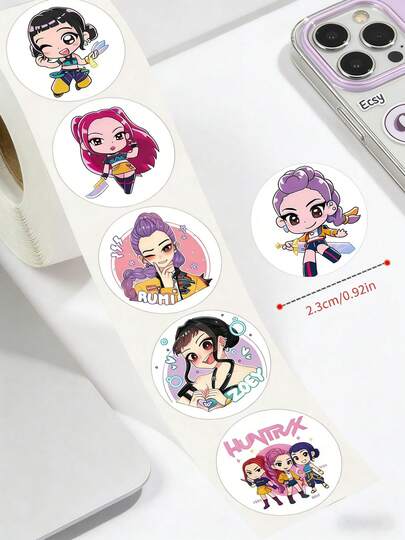 Hasbro 500 miếng dán trang trí hình tóc xoăn nhóm nhạc nữ K-Pop, thích hợp để dán lên nhật ký, album ảnh, phong bì, là vật trang trí lý tưởng cho Giáng sinh, Ngày lễ tình nhân, Năm mới và các ngày lễ khác.
