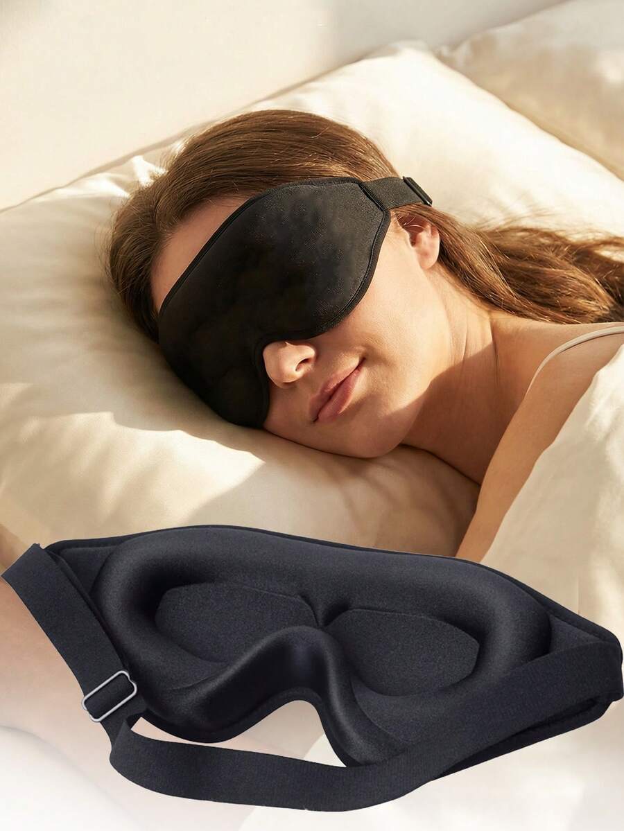 超3D貼合睡眠眼罩，可調節式束帶，遮光透氣，零壓眼杯設計，男女通用，適合夜間深睡、瑜伽、飛行小睡、返校旅行，旅行與居家必備配件