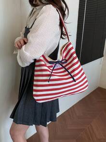 Túi xách đi biển cỡ lớn dành cho nữ, chống thấm nước, có khóa kéo, chống thấm nước và chống cát, thích hợp cho hồ bơi, túi xách cỡ lớn (Mẫu ngẫu nhiên) - Đỏ và trắng - Xem 6