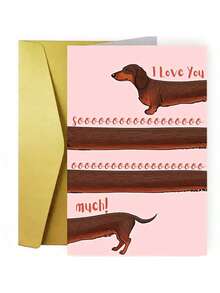 1 Thiệp tình yêu chủ đề chó Dachshund kèm phong bì - Món quà hoàn hảo cho Ngày Valentine và Kỷ niệm, thể hiện tình cảm lãng mạn với người yêu hoặc người thân thương. - Nhiều màu - Xem 8