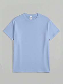 Men's Casual 100% Cotton Soft Crew Neck T-Shirt Daily Wear, High-Quality Plus-Size Pure Cotton Menswear,Mens Cotton T-Shirt, Paris Graphic Design, - 藍色 - 查看 2