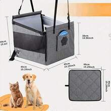Best Selling Pet Car Carrier, Backseat Pet Basket, Pet Travel Cushion With Leash, Portable Foldable, Car Pet Mat, Suitable For Medium & Large Dogs, With Breathable Mesh And Adjustable Safety Belt, Fit For SUV, Truck, RV - Multicolor - View 3
